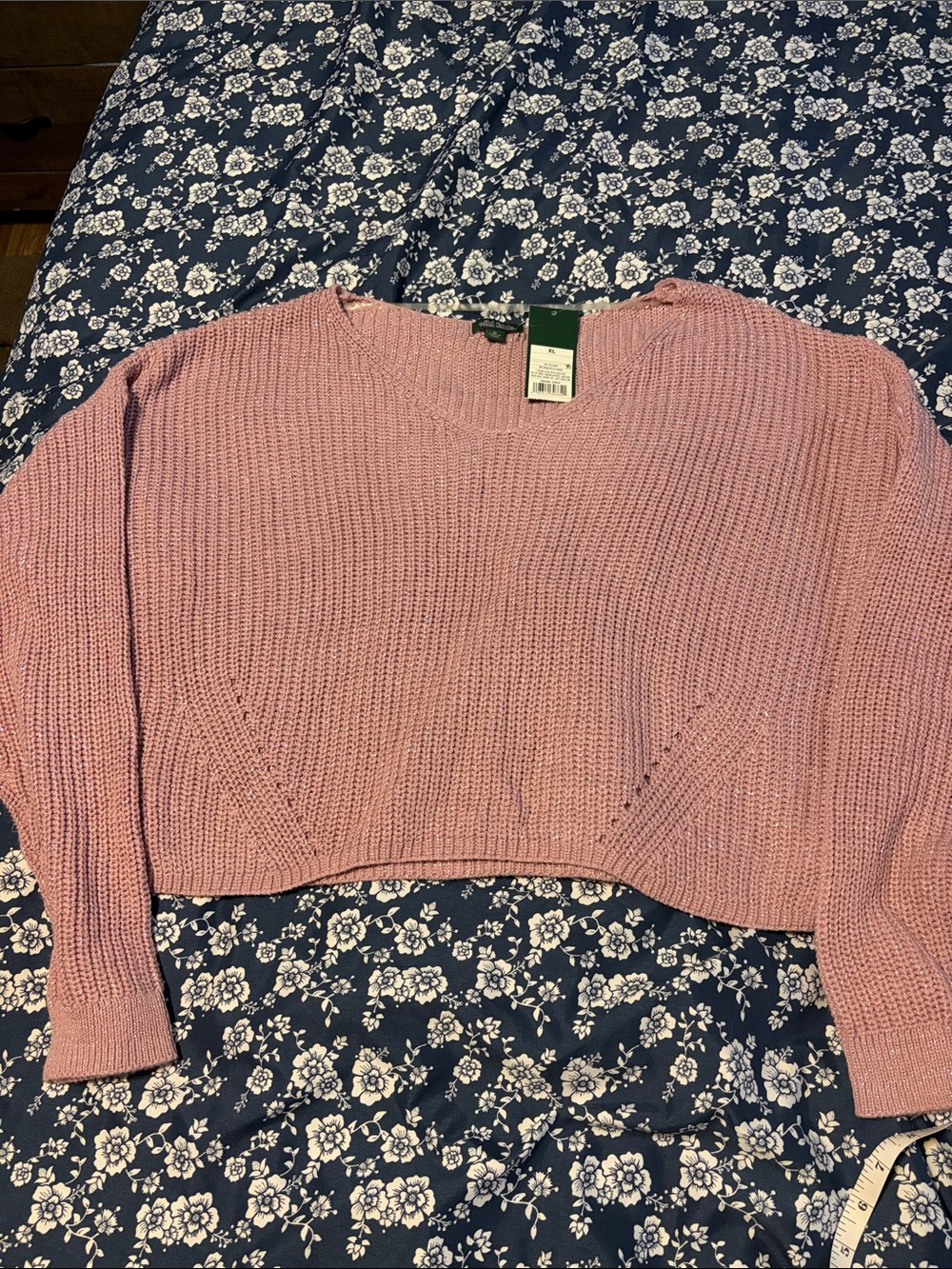 wild fable Dusty Pink Cropped Crewneck Sweater